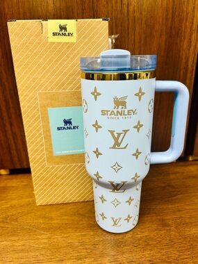 Stanley Light Blue & Gold Tumbler 40oz - New in Box